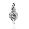 Oval belly clicker set with heart cubic zirconia