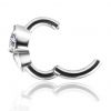 Piercing nombril ovale avec coeur en cristal