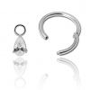 EARRING WITH SMALL DROP-SHAPED PENDANT IN WHITE PREMIUM CUBIC ZIRCONIA