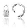 ORECCHINO CON CHARM IN PREMIUM CUBIC ZIRCONIA TAGLIO SMERALDO