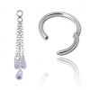 EARRING AND CHARM WITH CHAINS AND ZIRCONIA CRYSTALS