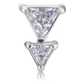 PIERCING ACCESSORY WITH TWO TRIANGLES WITH CRYSTALS