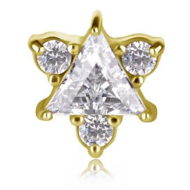 REPLACEMENT ACCESSORY GOLD PLATED TRIANGLE AND THREE CRYSTALS