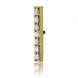 GOLD PLATED PIERCING ACCESSORY WITH BAR AND CRYSTALS