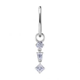 EARRING AND CHARM WITH DANGLING CRYSTALS