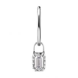 EARRING WITH EMERALD CUT PREMIUM CUBIC ZIRCONIA CHARM