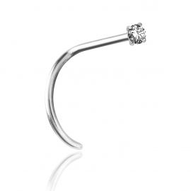 Piercing en or blanc pour le trou du nez